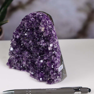 Uruguay Amethyst Mini Geode - 12x11x7cm - Harmonie und Entspannung – extra dunkler Qualität - NR 29
