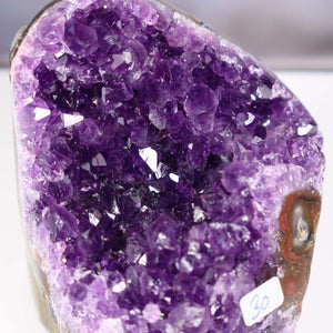 Uruguay Amethyst Mini Geode - 9x9x11cm - Harmonie und Entspannung – extra dunkler Qualität - NR 30