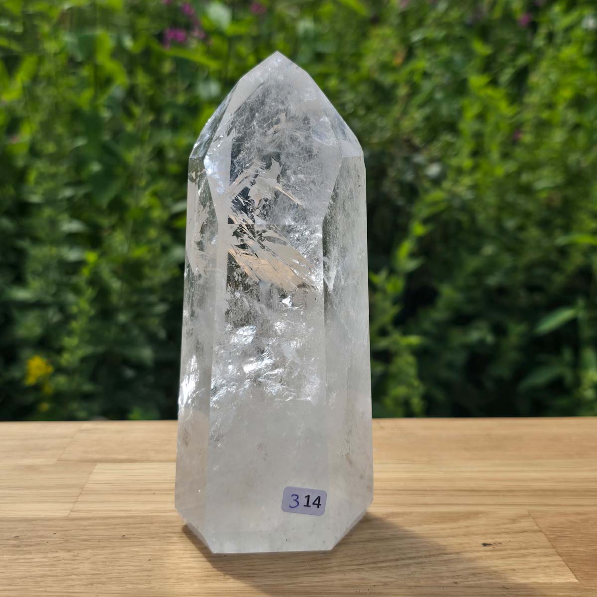 Bergkristall, Quarz, Obelisk geschliffen - 16x7x5 cm - Nr 314