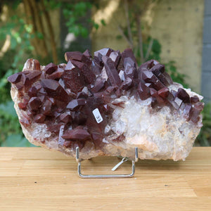 Seltene Hämatit Quarz Bergkristall Stufe (Eisenquarz) 21x14x7cm Marokko Nr. 33