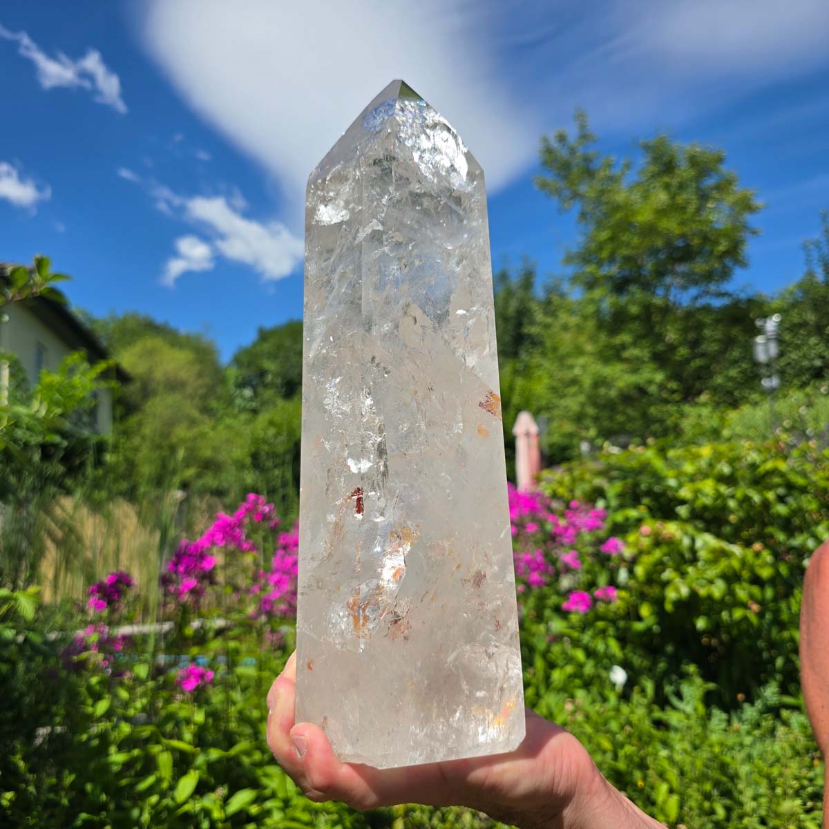 Bergkristall, Quarz, Obelisk geschliffen - 31x12x9 cm - Nr 33
