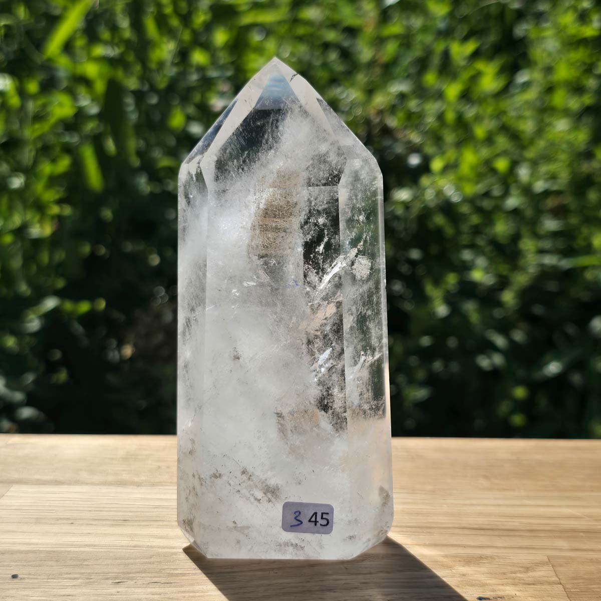 Bergkristall, Quarz, Obelisk geschliffen - 13x6x3 cm - Nr 345