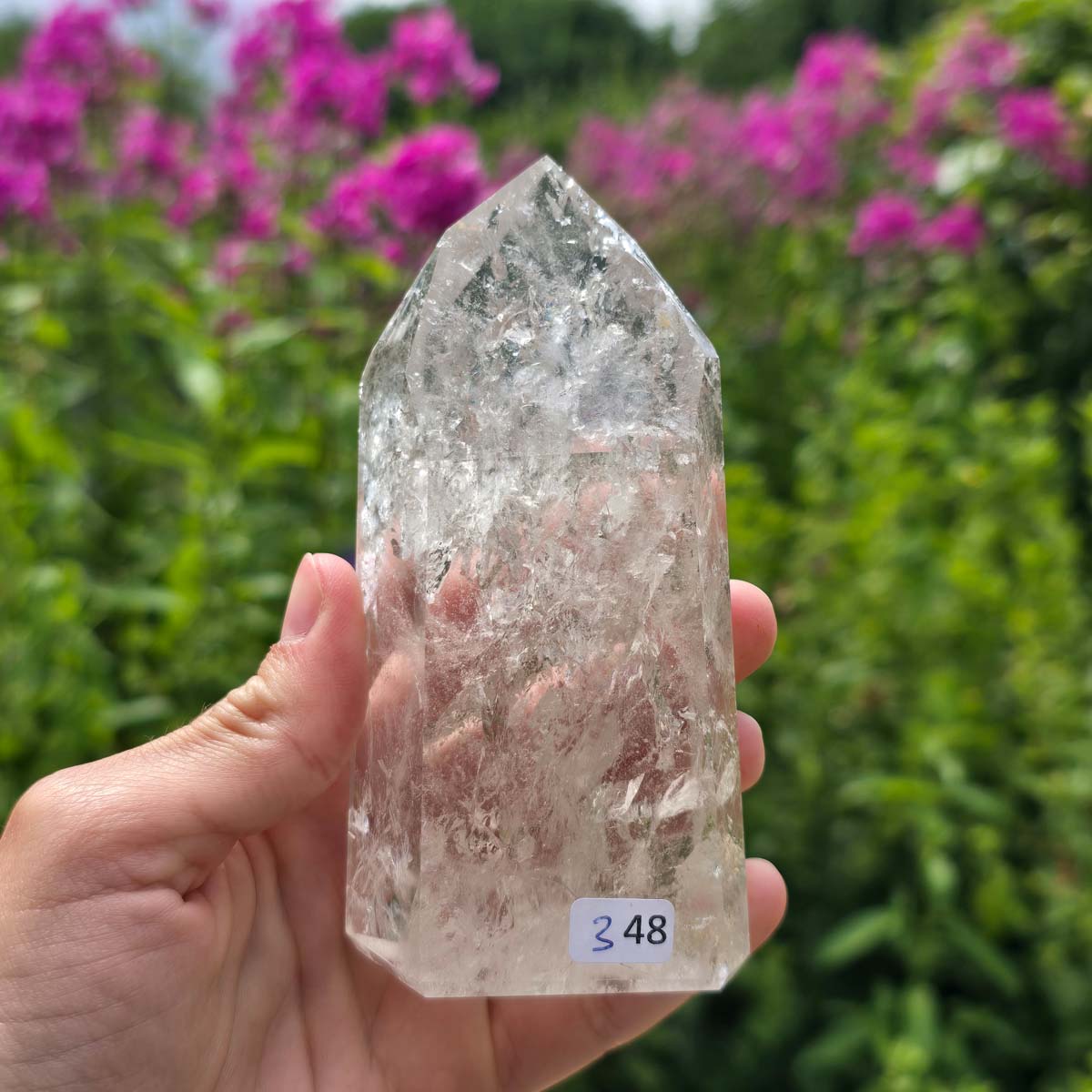 Bergkristall, Quarz, Obelisk geschliffen - 11x5x3 cm - Nr 348