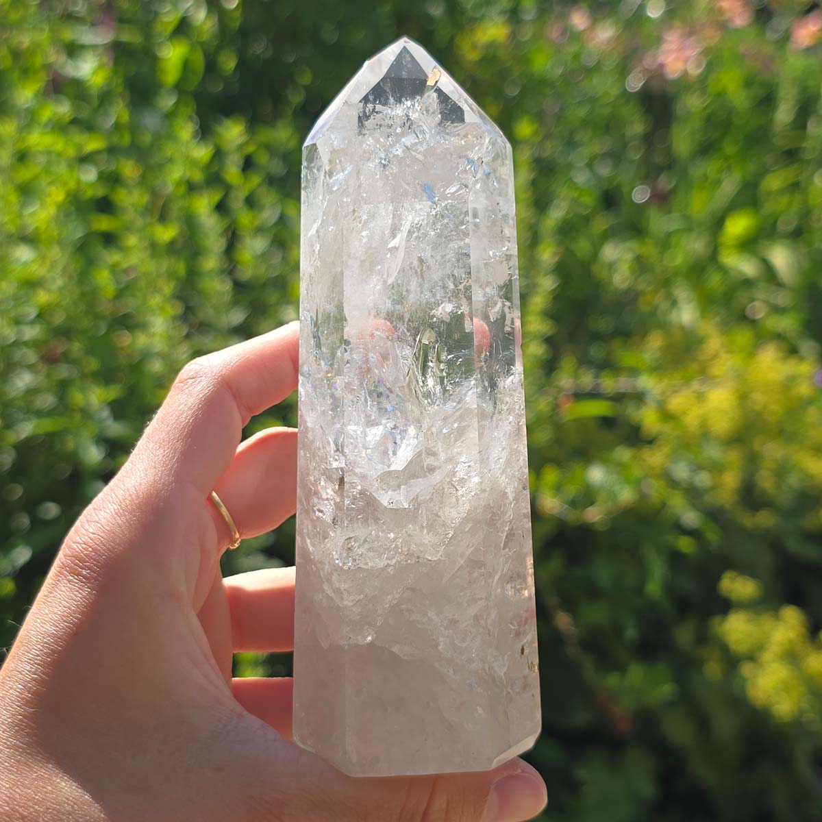 Bergkristall, Quarz, Obelisk geschliffen - 13x5x3 cm - Nr 349