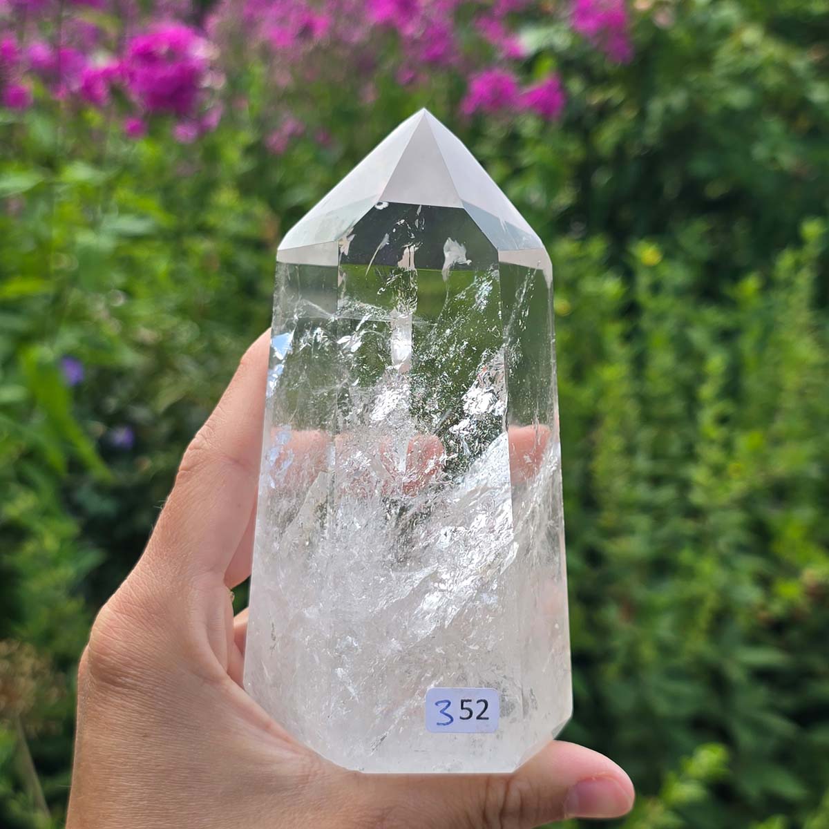 Bergkristall, Quarz, Obelisk geschliffen - 12x6x5 cm - Nr 352