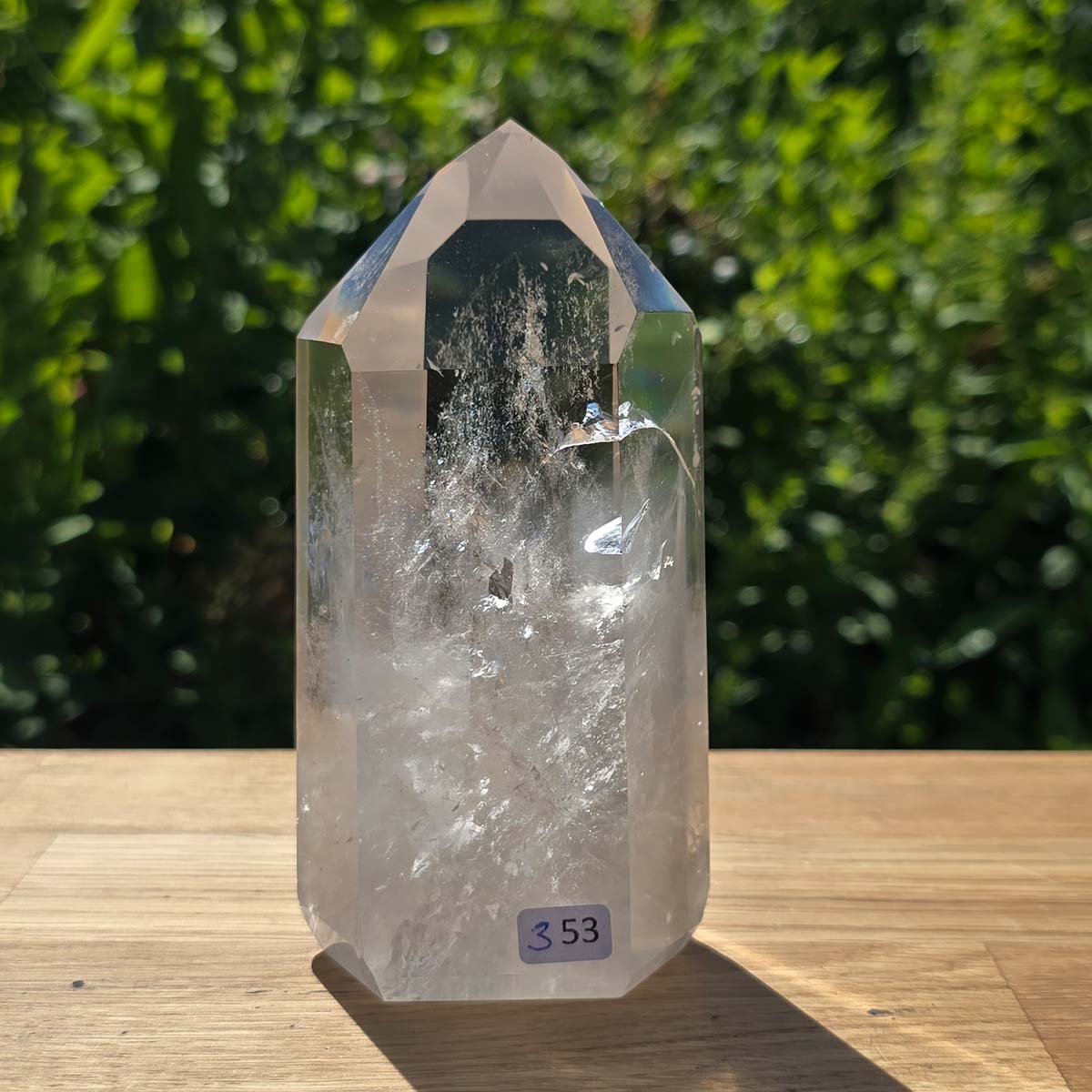 Bergkristall, Quarz, Obelisk geschliffen - 13x7x5 cm - Nr 353