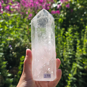 Bergkristall, Quarz, Obelisk geschliffen - 14x5x4 cm - Nr 358