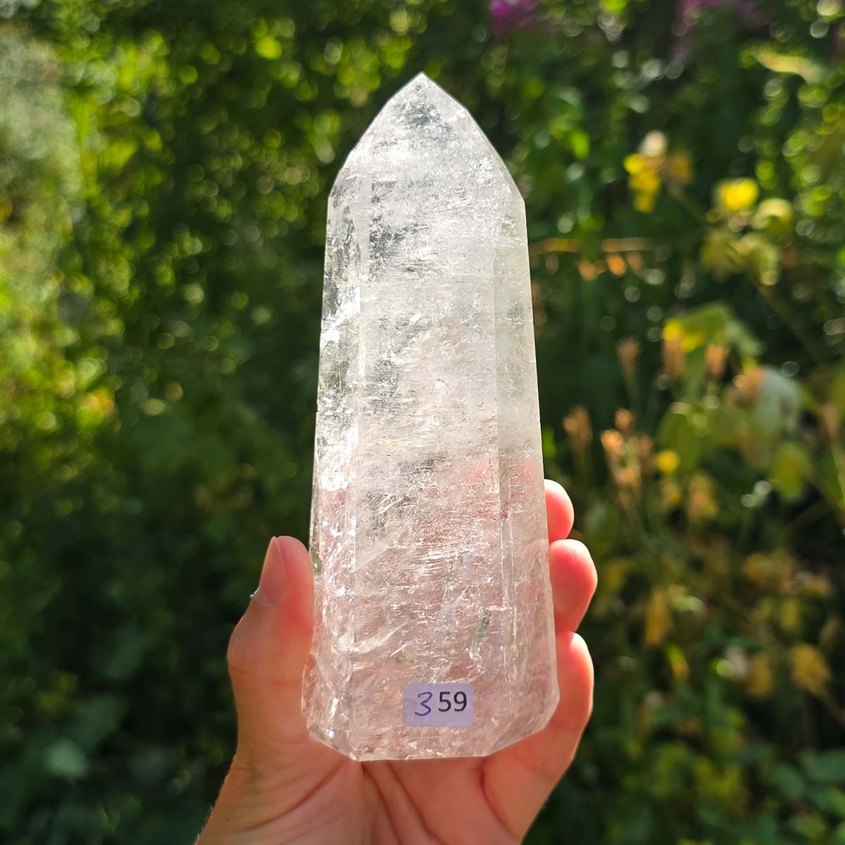 Bergkristall, Quarz, Obelisk geschliffen - 13x5x4 cm - Nr 359