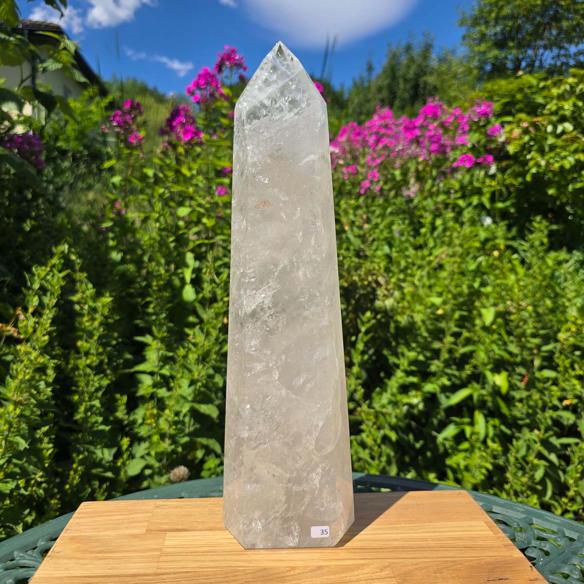 Bergkristall, Quarz, Obelisk geschliffen - 38x11x7 cm - Nr 35
