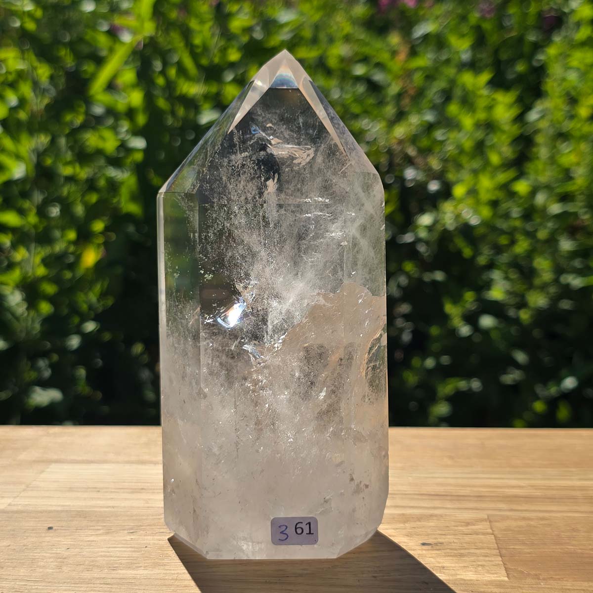 Bergkristall, Quarz, Obelisk geschliffen - 14x7x4 cm - Nr 361