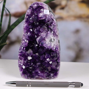 Uruguay Amethyst Mini Geode - 15x8x8cm - Harmonie und Entspannung – extra dunkler Qualität - NR 38