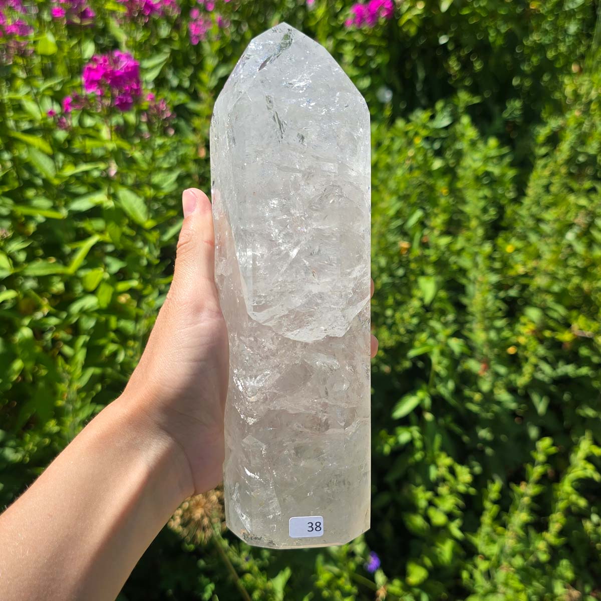 Rock crystal, quartz, polished obelisk UNIQUE No. 38