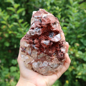 Seltene Hämatit Quarz Bergkristall Stufe (Eisenquarz) 15x10x5cm Marokko Nr. 38
