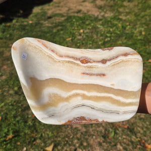 Aragonit Stein Schale - (Onyxmarmor) - 23x16x3cm - handgeschliffen und poliert - Nr. 39