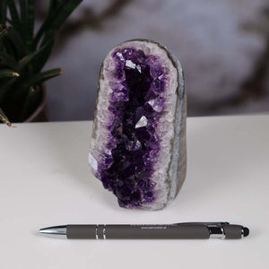 Uruguay Amethyst Mini Geode - 12x6x7cm - Harmonie und Entspannung – extra dunkler Qualität - NR 3