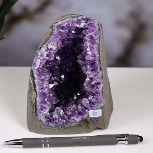Uruguay Amethyst Mini Geode - 12x9x8cm - Harmonie und Entspannung – extra dunkler Qualität - NR 40