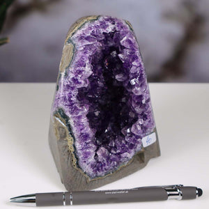 Uruguay Amethyst Mini Geode - 12x9x8cm - Harmonie und Entspannung – extra dunkler Qualität - NR 40