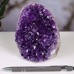 Uruguay Amethyst Mini Geode - 11x10x7cm - Harmonie und Entspannung – extra dunkler Qualität - NR 41