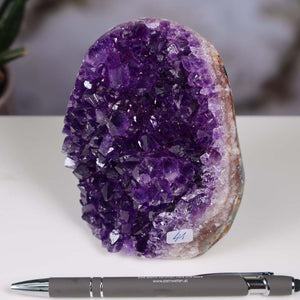 Uruguay Amethyst Mini Geode - 11x10x7cm - Harmonie und Entspannung – extra dunkler Qualität - NR 41