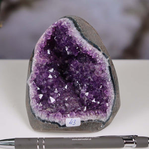 Uruguay Amethyst Mini Geode - 9x9x9cm - Harmonie und Entspannung – extra dunkler Qualität - NR 43