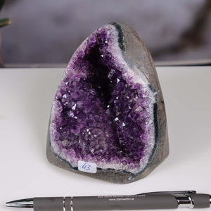 Uruguay Amethyst Mini Geode - 9x9x9cm - Harmonie und Entspannung – extra dunkler Qualität - NR 43