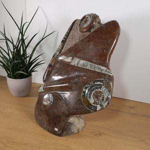 Skulptur aus Orthoceras- & Ammoniten-Fossilien – 42x43cm 20kg – aus der Urzäit Nr.45
