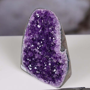 Uruguay Amethyst Mini Geode - 10x8x6cm - Harmonie und Entspannung – extra dunkler Qualität - NR 45