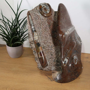 Skulptur aus Orthoceras- & Ammoniten-Fossilien – 42x43cm 20kg – aus der Urzäit Nr.45