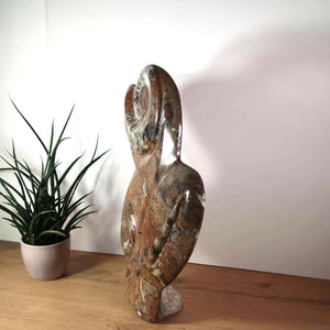 Escultura de Orthoceras e fósseis de amonites – 54x38cm 13,5kg - da era pré-histórica Nº 47