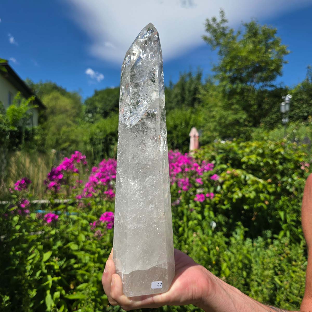 Bergkristall, Quarz, Obelisk geschliffen - 33x9x7 cm - Nr 47