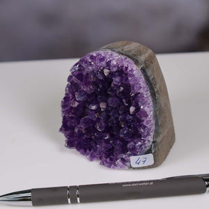 Uruguay Amethyst Mini Geode - 7x6x5cm - Harmonie und Entspannung – extra dunkler Qualität - NR 47