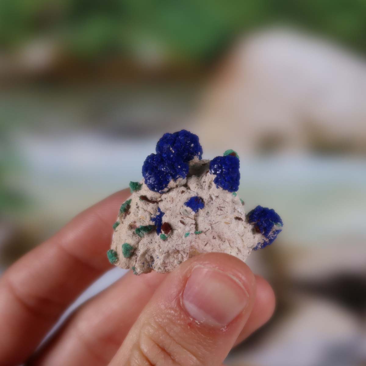 Azurit Malachit - natürlicher Rohstein - 3x2,5x2cm - Nr. 4