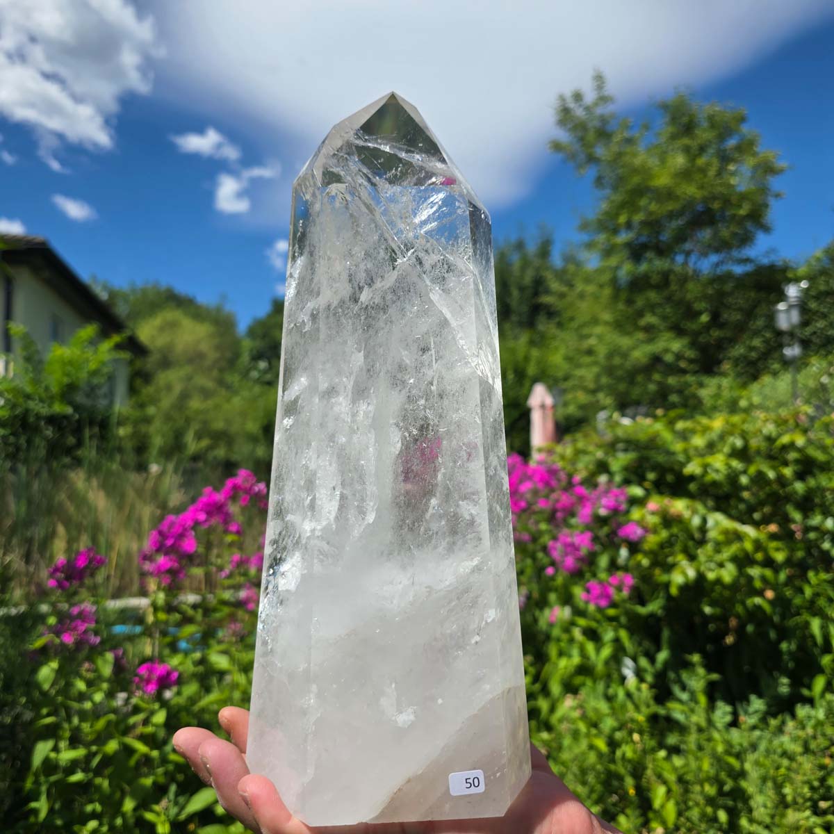 Bergkristall, Quarz, Obelisk geschliffen - 31x12x6 cm - Nr 50