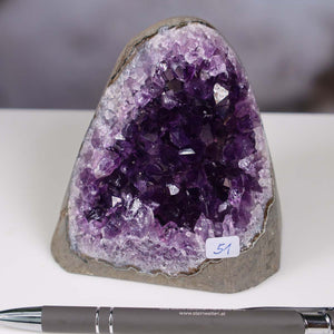 Uruguay Amethyst Mini Geode - 9x9x7cm - Harmonie und Entspannung – extra dunkler Qualität - NR 51