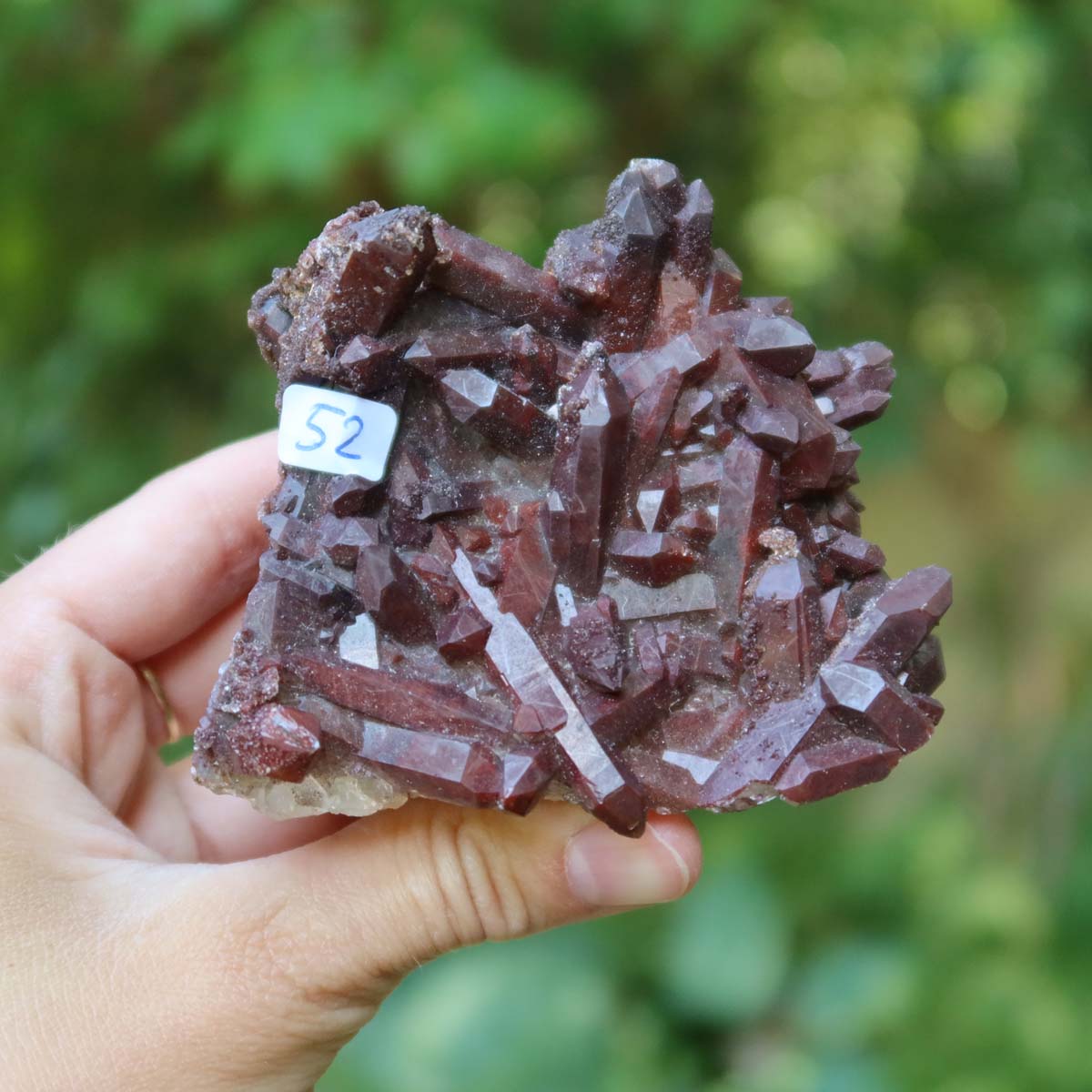 Seltene Hämatit Quarz Bergkristall Stufe (Eisenquarz) 8x7x5cm Marokko Nr. 52