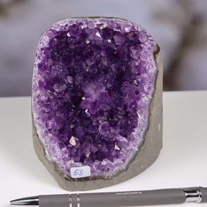 Uruguay Amethyst Mini Geode - 10x9x9cm - Harmonie und Entspannung – extra dunkler Qualität - NR 53