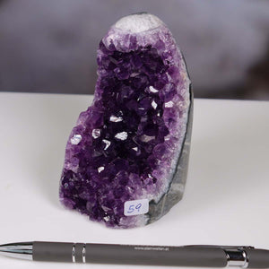 Uruguay Amethyst Mini Geode - 10x6x7cm - Harmonie und Entspannung – extra dunkler Qualität - NR 59