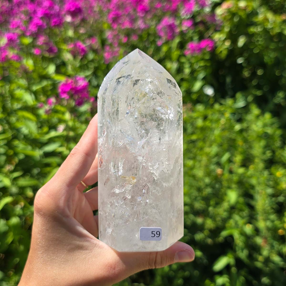 Rock crystal, quartz, polished obelisk UNIQUE No. 59
