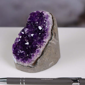 Uruguay Amethyst Mini Geode - 9x5x8cm - Harmonie und Entspannung – extra dunkler Qualität - NR 62