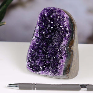 Uruguay Amethyst Mini Geode - 12x8x8cm - Harmonie und Entspannung – extra dunkler Qualität - NR 63