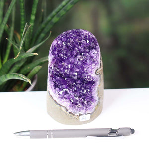 Uruguay Amethyst Mini Geode - 11x7x7cm - Harmonie und Entspannung – extra dunkler Qualität - NR 64