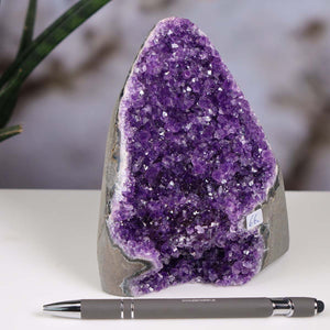 Uruguay Amethyst Mini Geode - 13x11x9cm - Harmonie und Entspannung – extra dunkler Qualität - NR 66