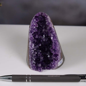 Uruguay Amethyst Mini Geode - 8x5x6cm - Harmonie und Entspannung – extra dunkler Qualität - NR 76