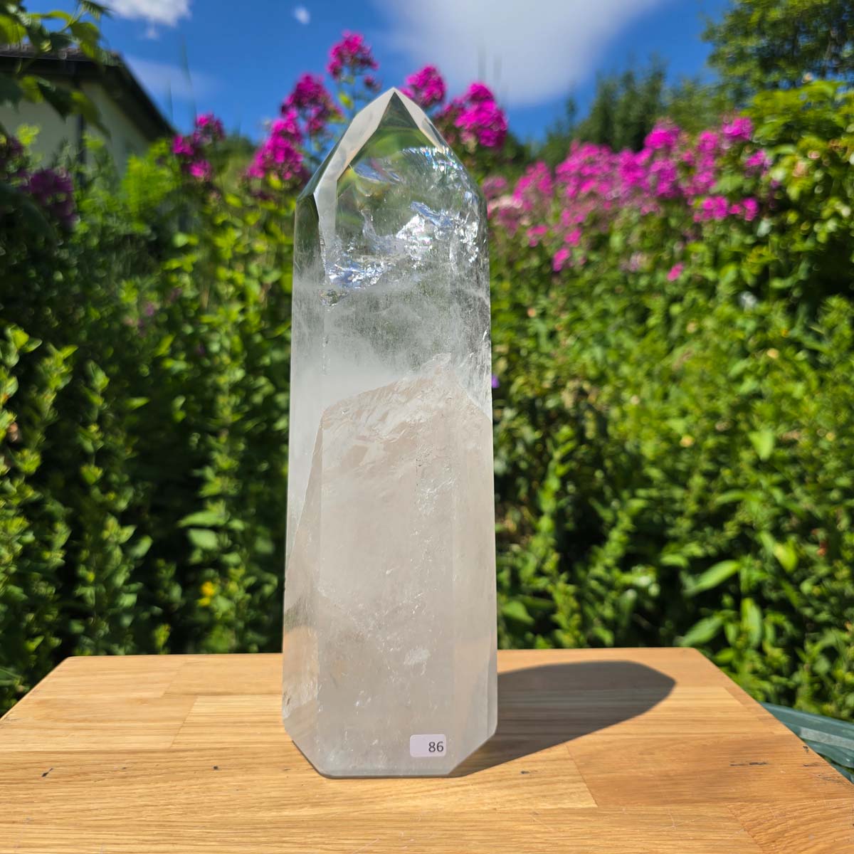 Bergkristall, Quarz, Obelisk geschliffen - 27x8x6 cm - Nr 86