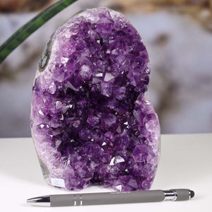 Uruguay Amethyst Mini Geode - 15x11x8cm - Harmonie und Entspannung – extra dunkler Qualität - NR 86