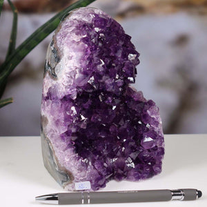 Uruguay Amethyst Mini Geode - 15x11x8cm - Harmonie und Entspannung – extra dunkler Qualität - NR 86
