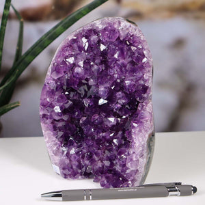 Uruguay Amethyst Mini Geode - 15x11x8cm - Harmonie und Entspannung – extra dunkler Qualität - NR 86