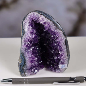 Uruguay Amethyst Mini Geode - 11x9x7cm - Harmonie und Entspannung – extra dunkler Qualität - NR 89