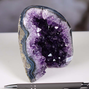 Uruguay Amethyst Mini Geode - 11x9x7cm - Harmonie und Entspannung – extra dunkler Qualität - NR 89