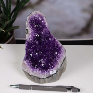 Uruguay Amethyst Mini Geode - 13x10x10cm - Harmonie und Entspannung – extra dunkler Qualität - NR 8